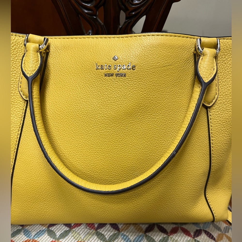 Kate Spade Yellow Pebble Leather Satchel